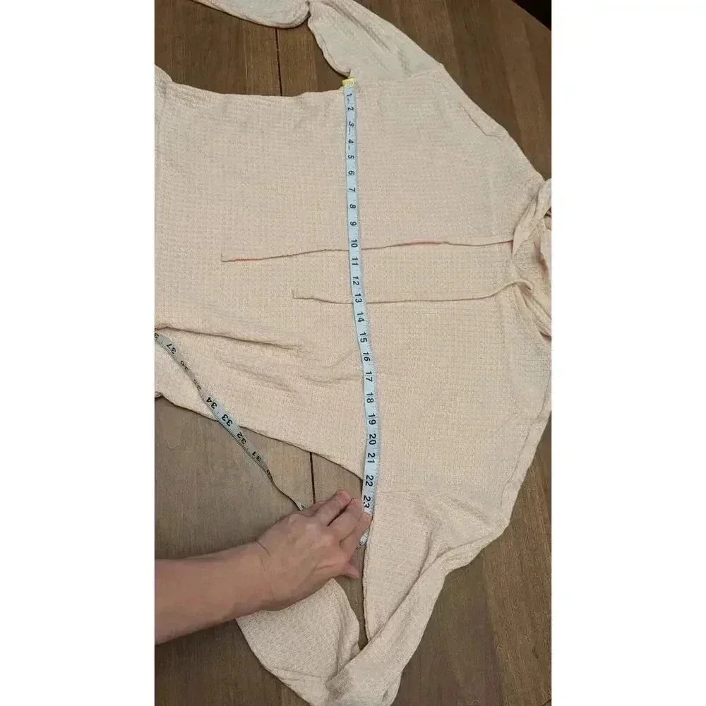 Women's waffle knit cream hoodie by Lauren Conrad size M - Picture 5 of 6